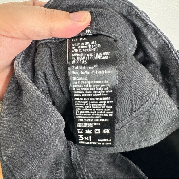 3x1 NYC W3 Channel Seam Skinny Jeans Black Size 24 - Picture 7 of 8